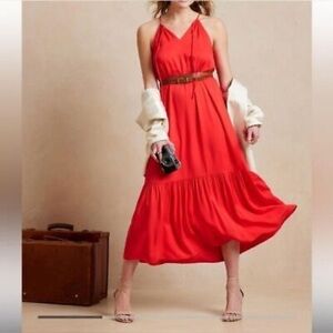 Banana Republic Poppy Seed Red Dress